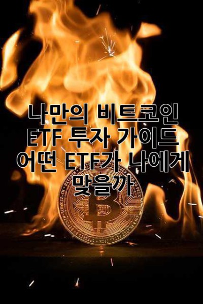 나만의 비트코인 ETF 투자 가이드: 어떤 ETF가 나에게 맞을까? 🤔