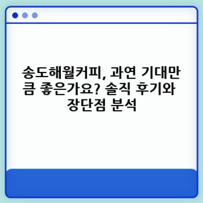 송도해월커피: 뷰 맛집, 분위기 맛집, 커피 맛집? 솔직 후기와 방문 가이드