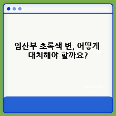 임신 중 초록색 변: 원인, 증상, 대처법 완벽 가이드