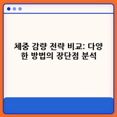 체중 감량 전략: 성공적인 다이어트를 위한 맞춤 전략 가이드