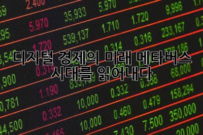디지털 경제의 미래: 메타버스 시대를 읽어내다