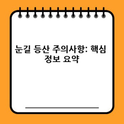눈길 등산, 안전하게 즐기자! 겨울 등산 필수 안전 수칙 완벽 가이드