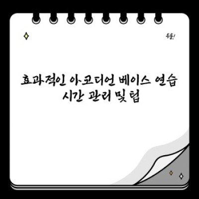 아코디언 베이스 연습: 초보부터 중급까지, 효과적인 연습 방법과 팁 완벽 가이드